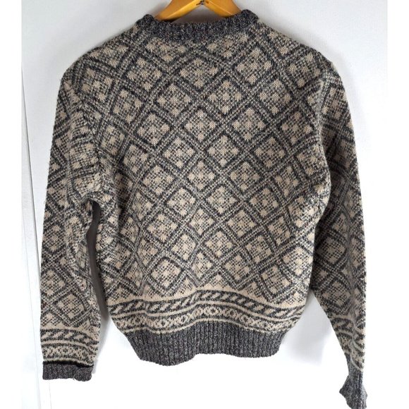 Women's Vintage Sweater Diamond Argyle Wool Blend McGregor Brown Speckled M - Picture 3 of 4